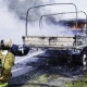 В Омске на улице Труда дотла сгорела «Газель»